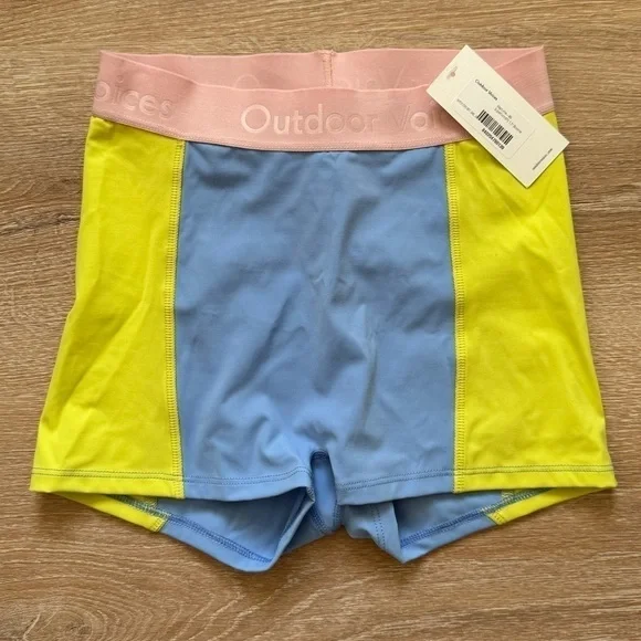 Outdoor Voices SuperForm 1.5 Zoom Bloomer Shorts Sky/Lime NWT - Picture 2 of 5